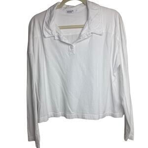 Stateside Long Sleeve White Supima Cotton Shirt Women's Sz. L